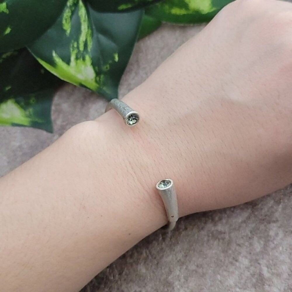 MARLYN SCHIFF Silver Tone Open Cuff Bangle Bracelet